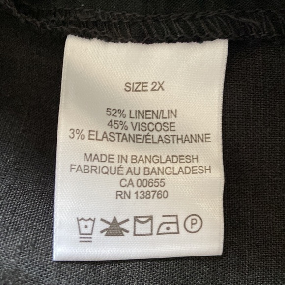 ADDITION Elle Linen Blend Pull-On Bermuda Shorts Black Size 2X - Picture 11 of 16